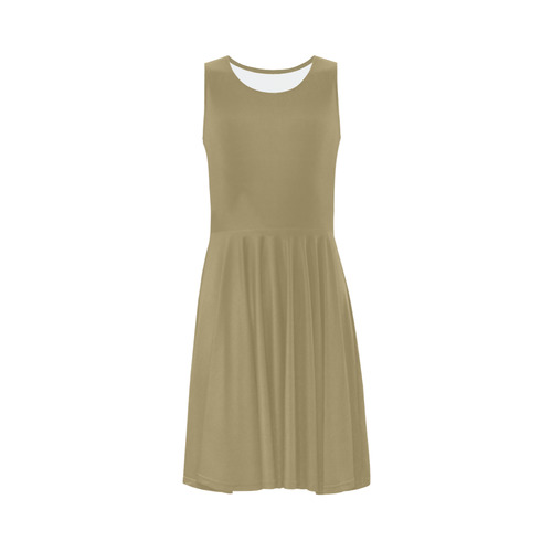 Khaki Sleeveless Ice Skater Dress (D19)