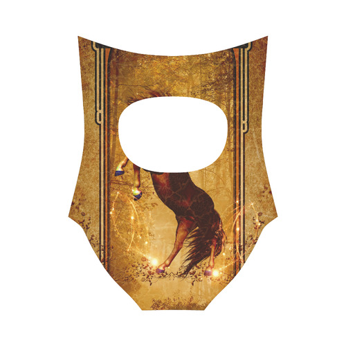 Awesome horse, vintage background Strap Swimsuit ( Model S05)