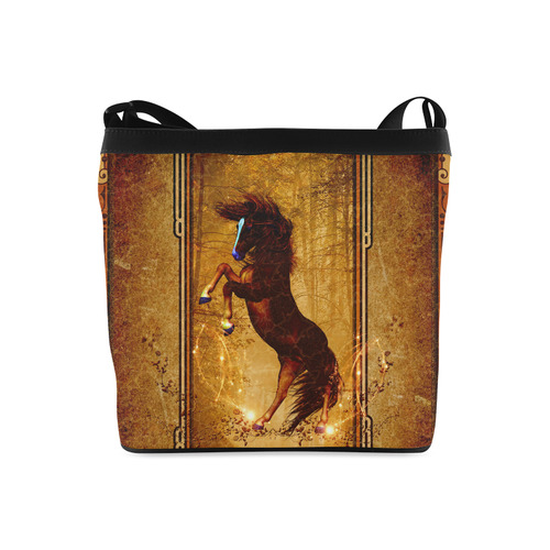 Awesome horse, vintage background Crossbody Bags (Model 1613)