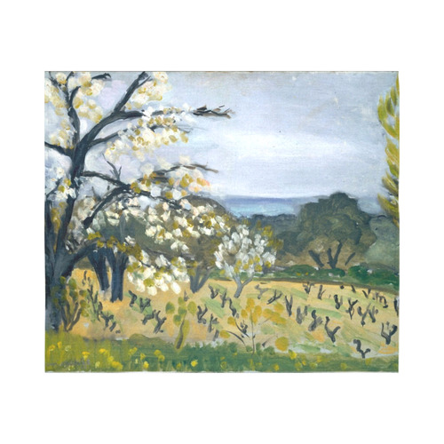 Henri Rousseau Flower Tree Nature Landscape Cotton Linen Wall Tapestry 60"x 51"