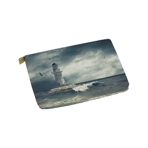 Lighthouse on the sea under sky Carry-All Pouch 9.5''x6''