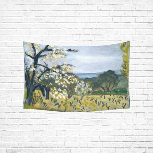 Henri Rousseau Flower Tree Nature Landscape Cotton Linen Wall Tapestry 60"x 40"