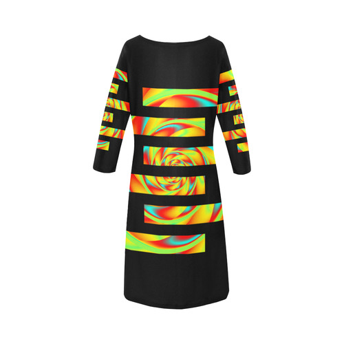 CRAZY POWER SPIRAL - neon colored Round Collar Dress (D22)