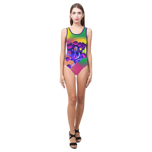 Magic Mushrooms Vest One Piece Swimsuit (Model S04)