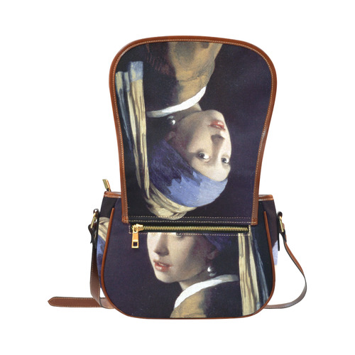 Vermeer Girl with a Pearl Earring Saddle Bag/Large (Model 1649)