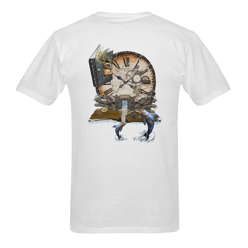 steampunk dragon books Men's T-Shirt in USA Size (Two Sides Printing)