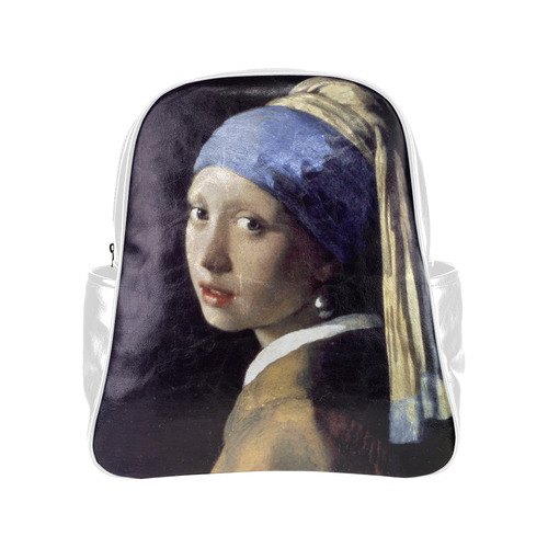 Vermeer Girl with a Pearl Earring Multi-Pockets Backpack (Model 1636)