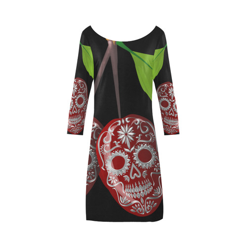 Cherry Sugar Skull Bateau A-Line Skirt (D21)