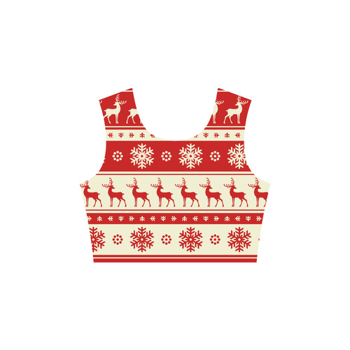 Reindeer Snowflakes Ugly Christmas Sweater Elbow Sleeve Ice Skater Dress (D20)