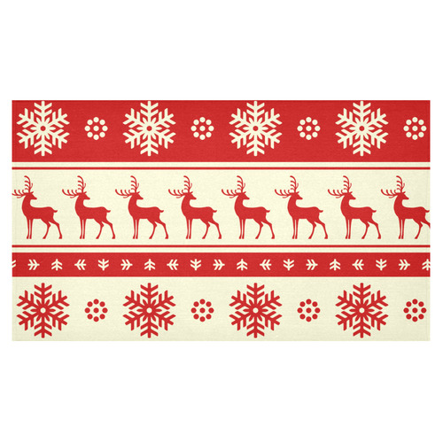 Reindeer Snowflakes Ugly Christmas Sweater Cotton Linen Tablecloth 60"x 104"
