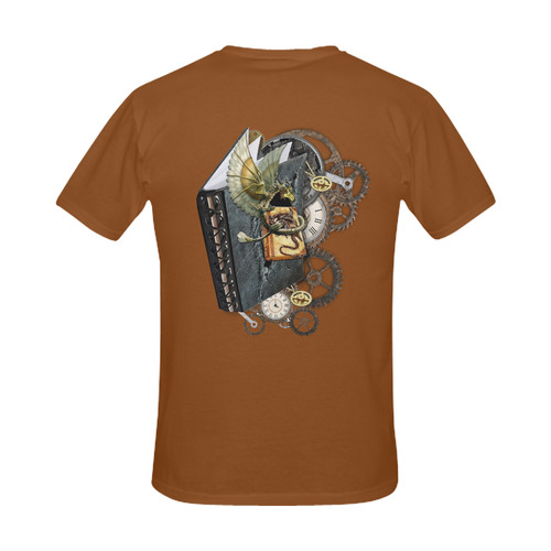 steampunk dragon story book Men's Slim Fit T-shirt (Model T13)