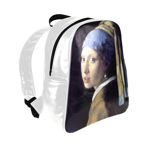 Vermeer Girl with a Pearl Earring Multi-Pockets Backpack (Model 1636)