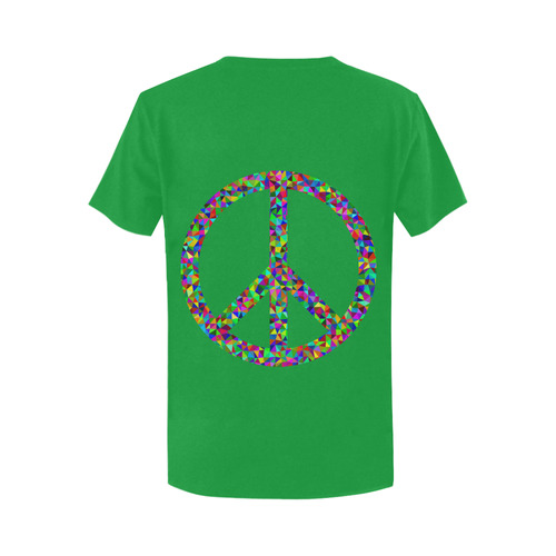 Abstract Triangles Peace Green Women's T-Shirt in USA Size (Two Sides Printing)