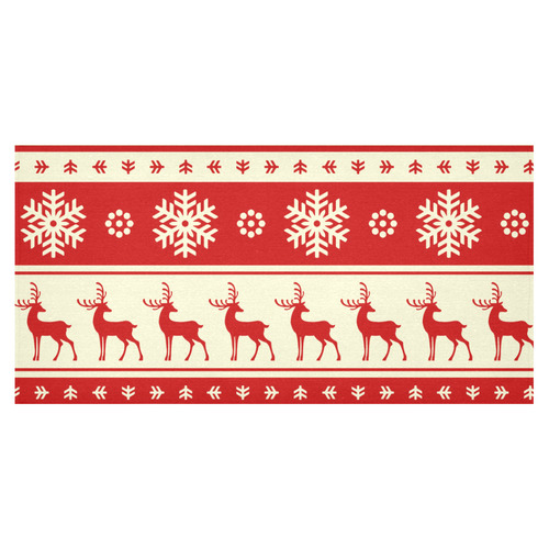 Reindeer Snowflakes Ugly Christmas Sweater Cotton Linen Tablecloth 60"x120"