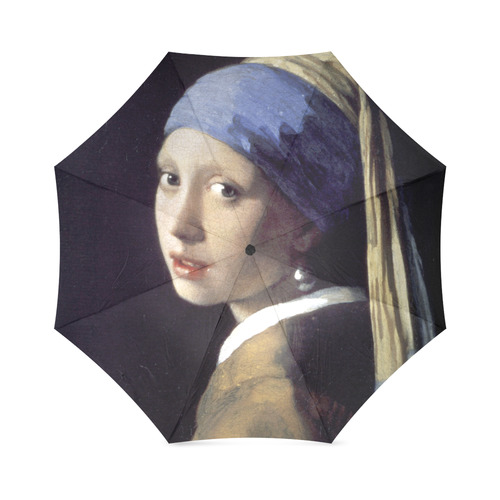 Vermeer Girl with a Pearl Earring Foldable Umbrella (Model U01)