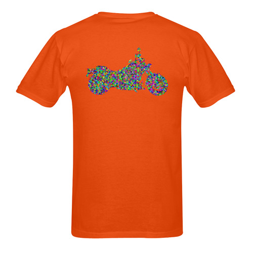 Abstract Triangles  Motorcycle Orange Sunny Men's T- shirt (Model T06)