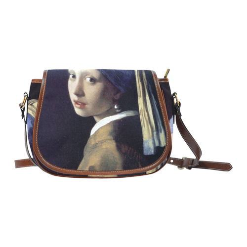 Vermeer Girl with a Pearl Earring Saddle Bag/Large (Model 1649)