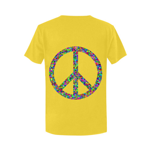 Abstract Triangles Peace Yellow Women's T-Shirt in USA Size (Two Sides Printing)