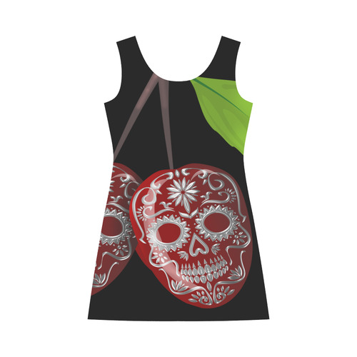 Cherry Sugar Skull Bateau A-Line Skirt (D21)