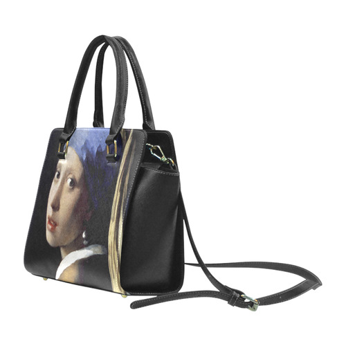 Jan Vermeer Girl with Pearl Earring Rivet Shoulder Handbag (Model 1645)