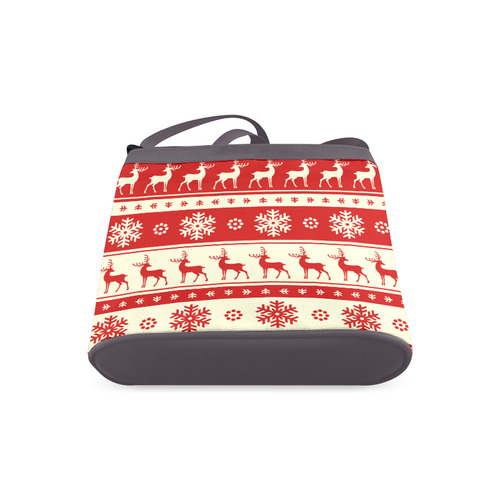 Reindeer Snowflakes Ugly Christmas Sweater Crossbody Bags (Model 1613)