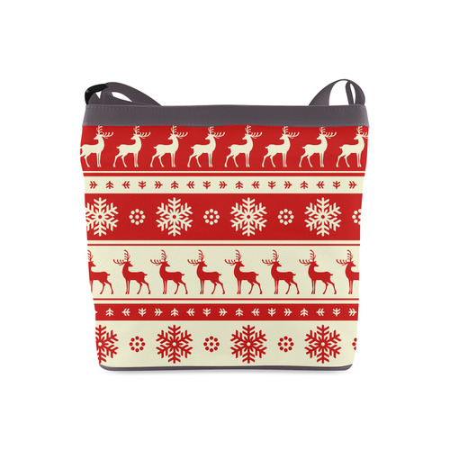 Reindeer Snowflakes Ugly Christmas Sweater Crossbody Bags (Model 1613)