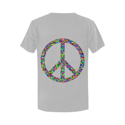 Abstract Triangles Peace Grey Women's T-Shirt in USA Size (Two Sides Printing)