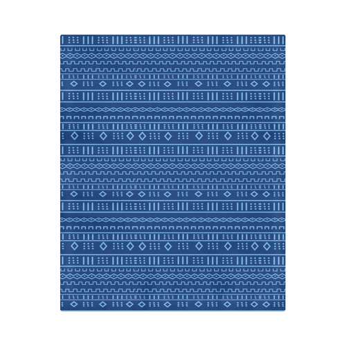 Blue Modern Mudcloth Print Duvet Duvet Cover 86"x70" ( All-over-print)