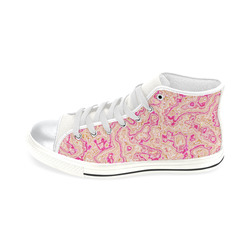 lovely marbled 1116A High Top Canvas Women's Shoes/Large Size (Model 017)