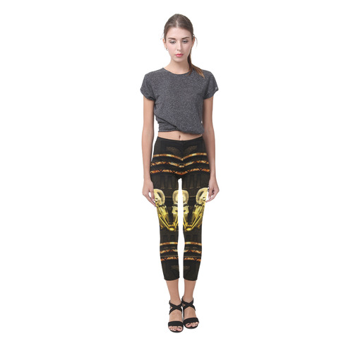 Awesome mechanical skull Capri Legging (Model L02)