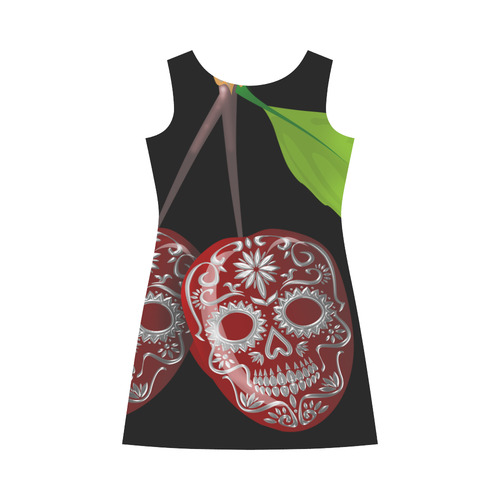 Cherry Sugar Skull Bateau A-Line Skirt (D21)