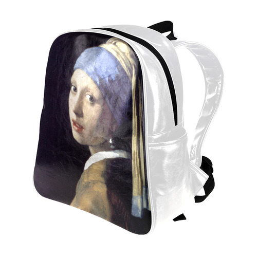 Vermeer Girl with a Pearl Earring Multi-Pockets Backpack (Model 1636)