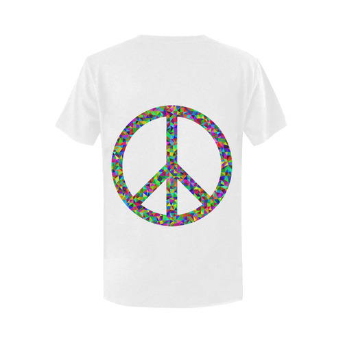 Abstract Triangles Peace White Women's T-Shirt in USA Size (Two Sides Printing)