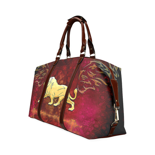 Golden lion on vintage background Classic Travel Bag (Model 1643) Remake