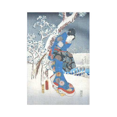 Tale of Genji Toyokuni Hiroshige Japanese Nature Cotton Linen Wall Tapestry 60"x 90"