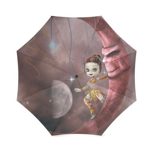 moon dance ,cute fairy Foldable Umbrella (Model U01)