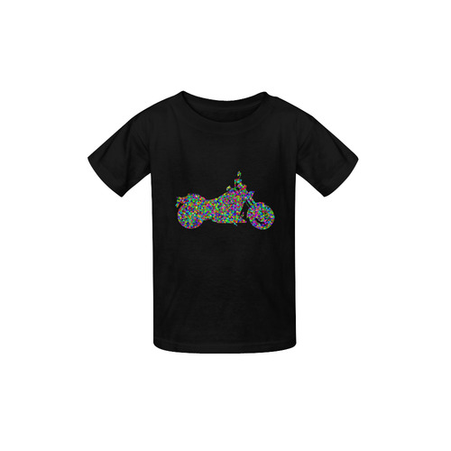 Abstract Triangles  Motorcycle Black Kid's  Classic T-shirt (Model T22)