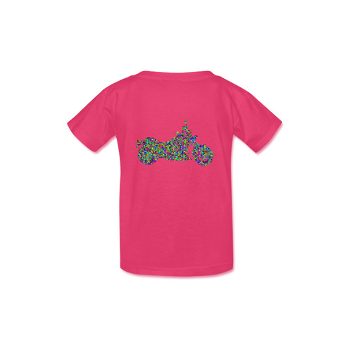 Abstract Triangles  Motorcycle Pink Kid's  Classic T-shirt (Model T22)