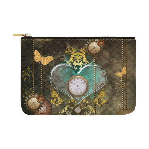 Steampunk, elegant design with heart Carry-All Pouch 12.5''x8.5''