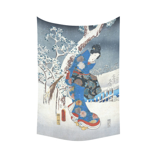 Tale of Genji Toyokuni Hiroshige Japanese Nature Cotton Linen Wall Tapestry 60"x 90"
