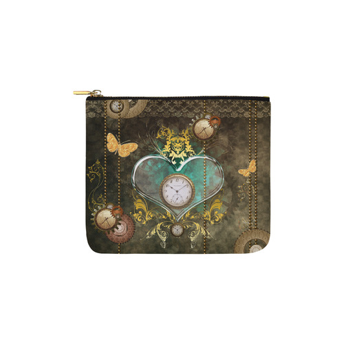 Steampunk, elegant design with heart Carry-All Pouch 6''x5''