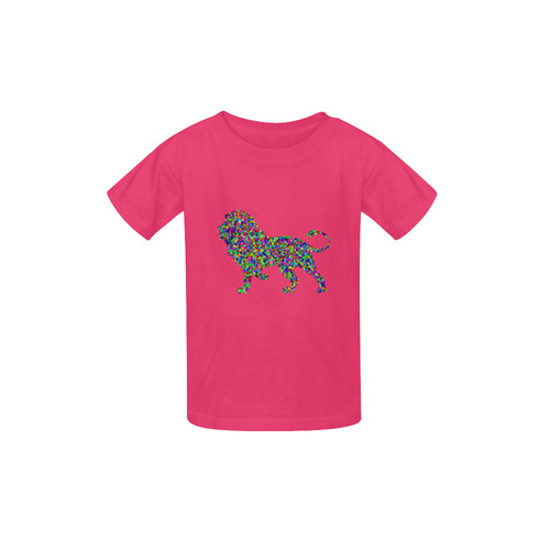 Abstract Triangle Lion Pink Kid's  Classic T-shirt (Model T22)