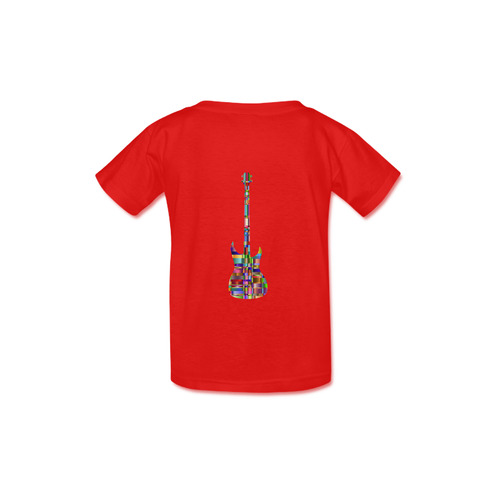 Abstract Squares Guitar Red Kid's  Classic T-shirt (Model T22)