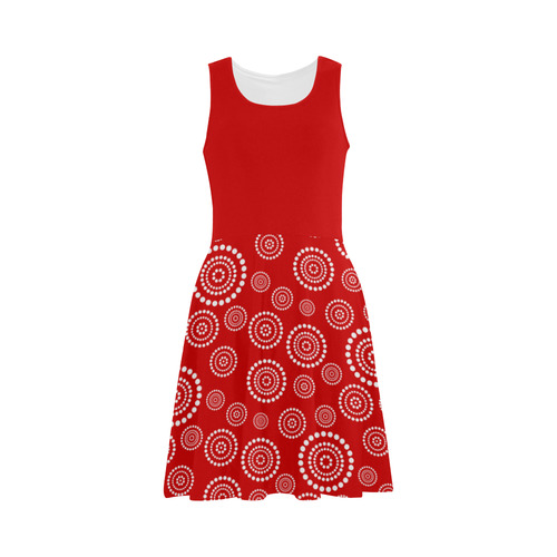 Dots Circle Flower Power Pattern white Atalanta Sundress (Model D04)