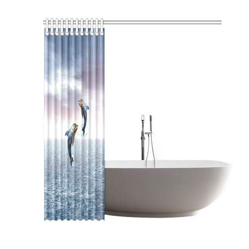 Steampunk Jumping Dolphins Shower Curtain 60 X72 Id D1078101