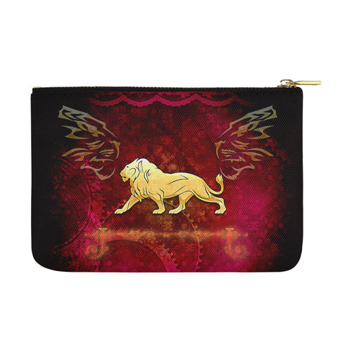 Golden lion on vintage background Carry-All Pouch 12.5''x8.5''