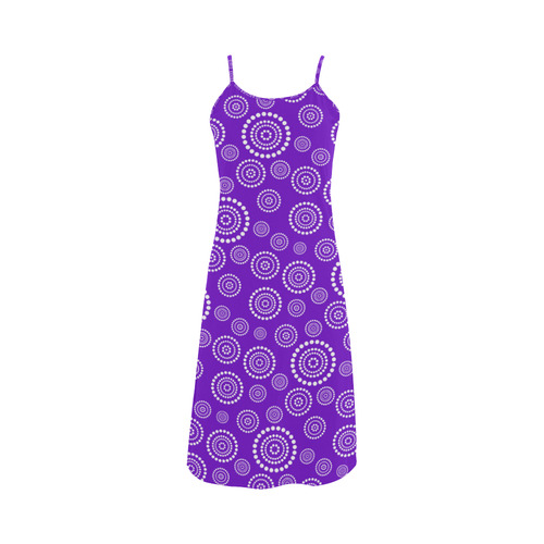 Dots Circle Flower Power Pattern white Alcestis Slip Dress (Model D05)