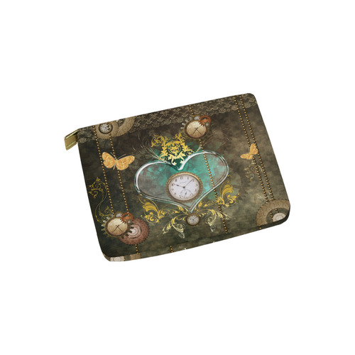 Steampunk, elegant design with heart Carry-All Pouch 6''x5''