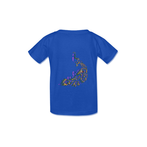 Abstract Rainbow Peacock Blue Kid's  Classic T-shirt (Model T22)