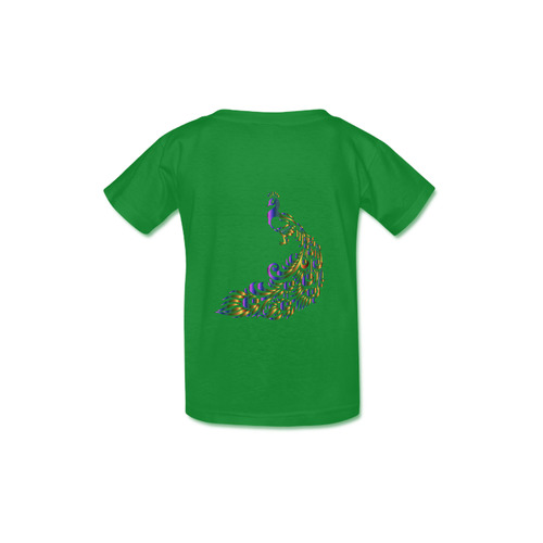 Abstract Rainbow Peacock Green Kid's  Classic T-shirt (Model T22)